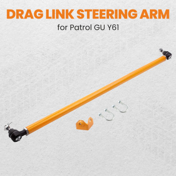 Ajustable Heavy Duty Drag Link Steering Arm Track Rod compatible for Nissan GU Y61 compatible for Patrol	